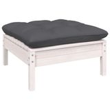 vidaXL 9-delige Loungeset met kussens, massief grenenhout, wit
