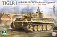 Takom Modelbouwpakket Militaire voertuigen - 2200 Tiger I Mid Production w/zimmerit - Sd.Kfz. 181 Pz.Kpfw. VI Ausf. E Otto Carius Plastic - 1:35 - Modelbouw