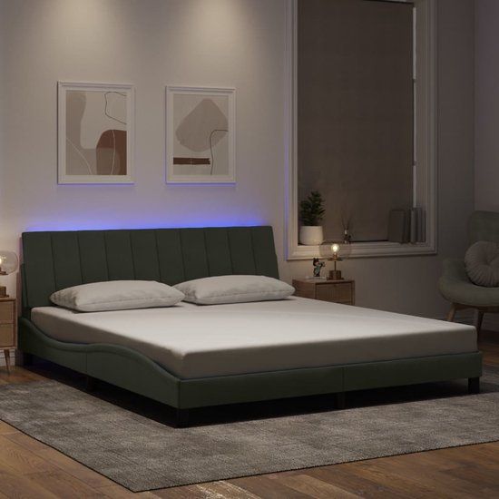 VidaXL Bedframe Hanko Fluweel Lichtgrijs 180x200 cm