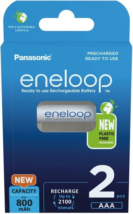 Panasonic eneloop oplaadbare AAA batterij - 800 mAh - NiMH - 2 stuks