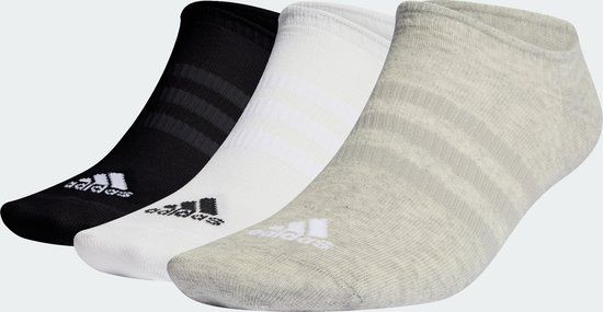adidas Sportswear Thin and Light No-Show Sokken 3 Paar - Grijs - Maat 40-42 - Unisex