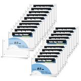 TUKA-i-AKUT 20X Tafelstandaard Acryl A5 Landschap, Magnetische Sluiting, Dubbelzijdige Signaalhouder Poster Houder, Tafelblad T Stand, Reclame Menu Kaart Sign Poster Brochure Foto, TKD8241-A5-W-20x
