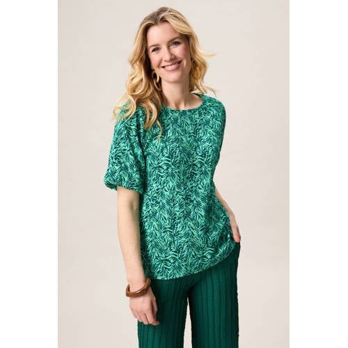Miss Etam blousetop groen met print
