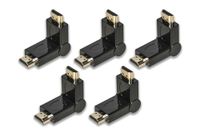 LINK LKADAT9605 Adapter HDMI mannelijk naar HDMI mannelijk met kantelbare aansluiting - Full HD 1080p videoconverter voor tv, monitor, pc en projectoren, 5 stuks