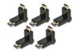 LINK LKADAT9605 Adapter HDMI mannelijk naar HDMI mannelijk met kantelbare aansluiting - Full HD 1080p videoconverter voor tv, monitor, pc en projectoren, 5 stuks