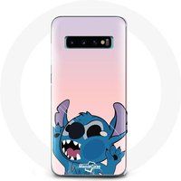 Maniacase Etui voor Samsung Galaxy s10 plus Stitch de neus in de lucht roze achtergrond