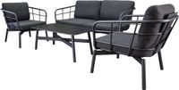 AVH-Collectie Larisa stoel bank loungeset 4 delig aluminium antraciet
