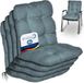 Beautissu Flair NL Stoelkussen Set 4x Lage Rugleuning 100x50x8 cm Duifblauw