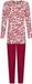 Pastunette Rosewood Comfort Pyjama Vrouwen Lange Mouw Gebloemd Rood/Ecru 100% Bio-Katoen Maat 54