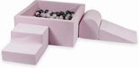 Viking Choice Ensemble de jeu en mousse rose clair - piscine à balles et 400 balles gris noir