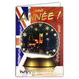 Set van 10 identieke kaarten "Happy Year", met 10 enveloppen, geschikt voor formaat 12 x 17,5 cm, winterwensen, kerstfeesten, Nieuwjaar, december, januari, LOT10-61-4044-A BA