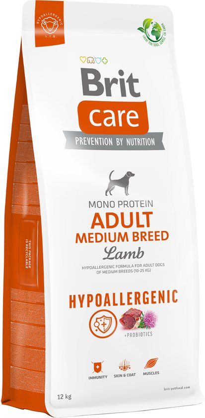 Brit Care - Dog - Hypoallergenic Adult Medium Breed - Lam - 3 kg