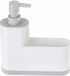 VIGAR Rengo Monobloc gootsteenorganizer met zeepdispenser, Sponshouder, Spoelorganizer, Dispenser, Multifunctioneel voor Aanrecht, Gootsteen Organizer, Afdruiprek, Zeepbakje, Wit