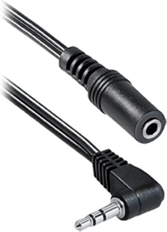 3.5mm Jack haakse stereo audio adapter kabel - 0,20 meter - zwart