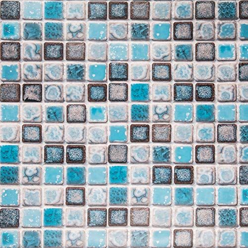 Hode Mozaïek Tegelstickers Kleefrug Plastic Rolbehang Zelfklevend voor Badkamer Keuken Wandtegel Sticker Mozaïekstijl Blauw 40X200cm
