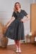 Banned Bella polka swing dress Dames Midi-jurk - zwart/wit - XS
