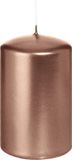 Wiedemann bougie cylindrique/bougie pilier - métallique or rose - 6 x 8 cm - 29 heures de combustion