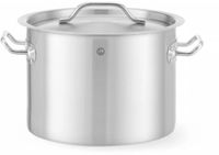 HENDI Kookpan met deksel - roestvast staal, sandwichbodem - 9 liter - diameter 25 cm x hoogte 18 cm - zilverkleurig