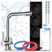 Ari Kitchen Faucet with Water Filtration System 800 GPD, Smart, Wi-Fi, Reverse Osmosis, Chrome Brass, Ceramic Cartridge, Aerator, Two-Handle Faucet, Chrome Finish