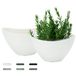 LaDoVita Plantenpotten met drainagegaten, set van 2 plantenbakken van 30 cm voor kamerplanten, plastic bloempotten, moderne decoratieve plantenbak voor tuin buiten huis, mat wit