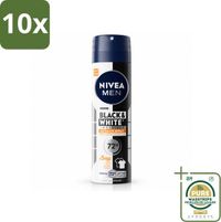 NIVEA MEN Deodorant Spray Black & White Ultimate Impact - 150 ml - 10 Stück
