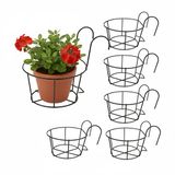 Merkloos Relaxdays Hangpot - set van 6 - metaal - zwart
