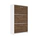 Homemania Schoenenkast, metaal en kunststof, walnoot, wit, 72 x 25,5 x 112 cm