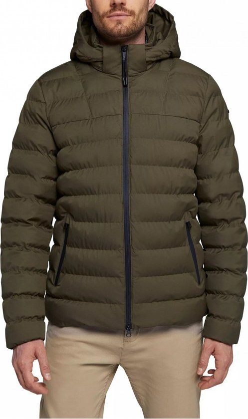 Geox M Hallson Hood Jacket - Groen - Heren - Maat 54