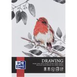 Oxford Artistiek tekenblok A6 40 vellen, gelijmd tekenblok, schetsboek, kunstblok 160 g/m² zuurvrij papier, tekenboek met stevig achterkarton, schetsboek voor tekenen en schetsen