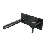 Brauer Gunmetal Edition Inbouw Wastafelmengkraan met Rechte Uitloop en Afdekplaat Model E1 Gunmetal Geborsteld PVD