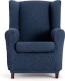 ECOMMERC3 Universele en veelzijdige vleugelstoelhoes - fauteuilhoes in blauw, stof