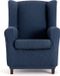 ECOMMERC3 Universele en veelzijdige vleugelstoelhoes - fauteuilhoes in blauw, stof
