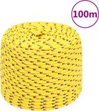 vidaXL Boottouw 10 mm 100 m polypropyleen geel