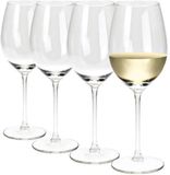Excellent Houseware Wijnglazen - 4x stuks - glas - 410 ml - witte wijnglazen