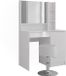 Vicco Kaptafel Sherry, Wit/Wit Hoogglans, 89.8 cm met spiegel en kruk