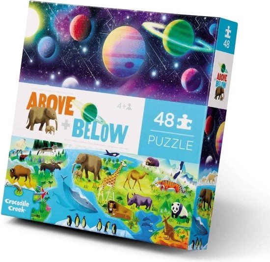 Crocodile Creek Vloerpuzzel Above + Below Earth & Space - 48 stukjes - 1+ jaar