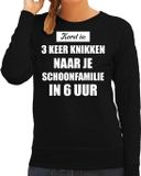 Bellatio Decorations Shoppartners Bv Zwarte foute Kersttrui / sweater - Kerst is 3 keer knikken naar schoonfamilie - dames - Kerstkleding / Christmas outfit M