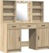 vidaXL Make-up Tafel Set met LED Verlichting Sonoma Eiken Bewerkt Hout