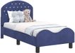 vidaXL Cadre de lit pour tout-petit, bleu police, 70 x 140 cm, velours