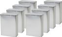 Merkloos Opbergblik - Zilver - Aluminium - Vierkant - Scharnierdeksel - 3.8 liter - 19x9x25 cm - 4 stuks
