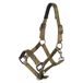 Imperial Riding Halster IRH-Rebel – glanzend satijnen polyester, robuuste nylon onderlegger, zwart metalen beslag en logo-muntendetail, stijlvolle premium holster voor stal en wilg, olijfgroen, pony