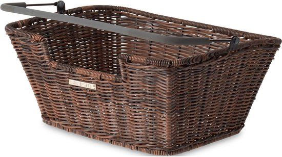 Basil Capri Rattan Look Achter Fietsmand - Kunststof Rotan - Bruin