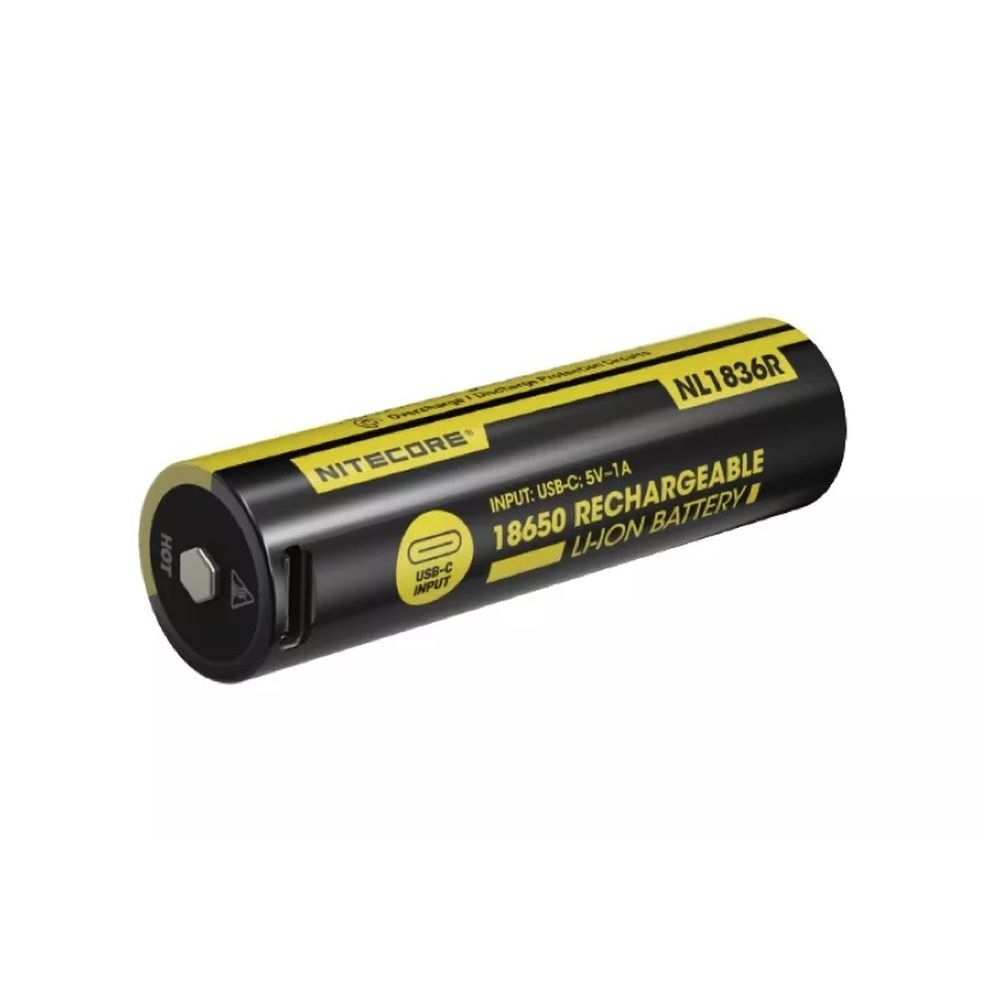 Nitecore Nitecore NL1836R Li-ion oplaadbare batterij met geïntegreerde USB-C oplaadpoort, 3,6V, 3600 mAh