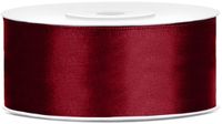 PartyDeco Satijn lint Bordeaux Rood 25 mm /rol 25 m