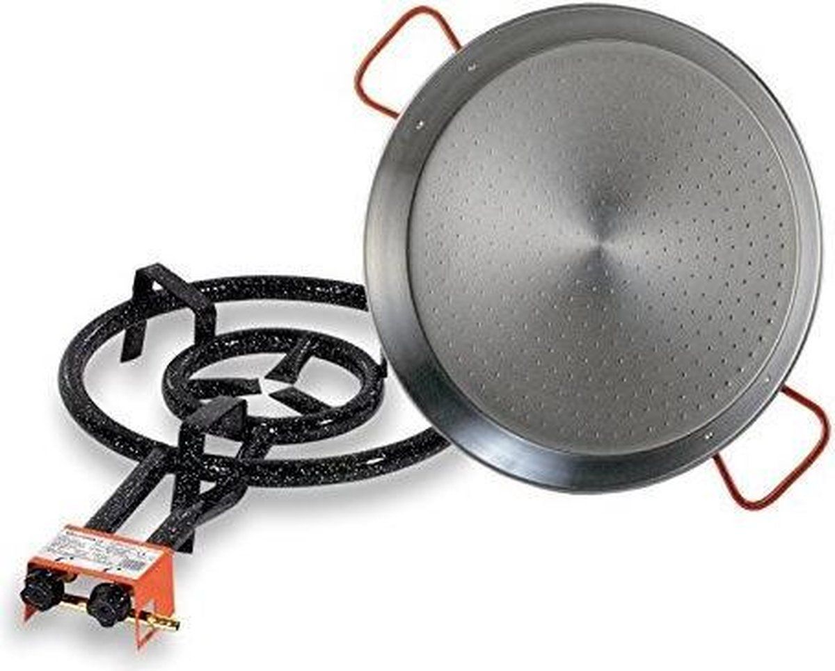 Garcima 70002 Paellero Pack 400 + Paella 42 - Zwart/Zilver - 43x71x11 cm