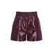 Like Flo Young imitatieleren loose fit paperbag short - donkerrood