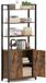 Songmics VASAGLE bibliothèque verticale à 6 étagères avec porte, cadre en métal, étagères réglables, 24 x 60 x 159,5 cm, pour salon, chambre, marron rustique et noir d'encre LLS133K01
