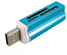 HaverCo Kaartlezer all-in-1 USB 2.0 voor MicroMS M2 SD MMC SDHC DV MS Duo MS Pro Duo Micro SD T-Flash geheugenkaarten / Blauw