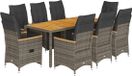 vidaXL Bistroset 9-delig avec coussins, polyrotin, gris