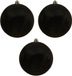 Merkloos Decoris Kerstbal - 3x - Zwart - Groot - 14 cm - Kunststof - Glans